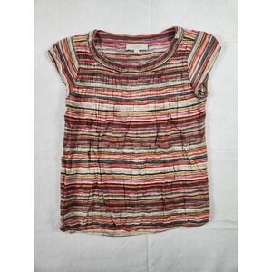 Anne Taylor Loft Striped Womens Top Size S Shirt Pullover Rayon Multicolor